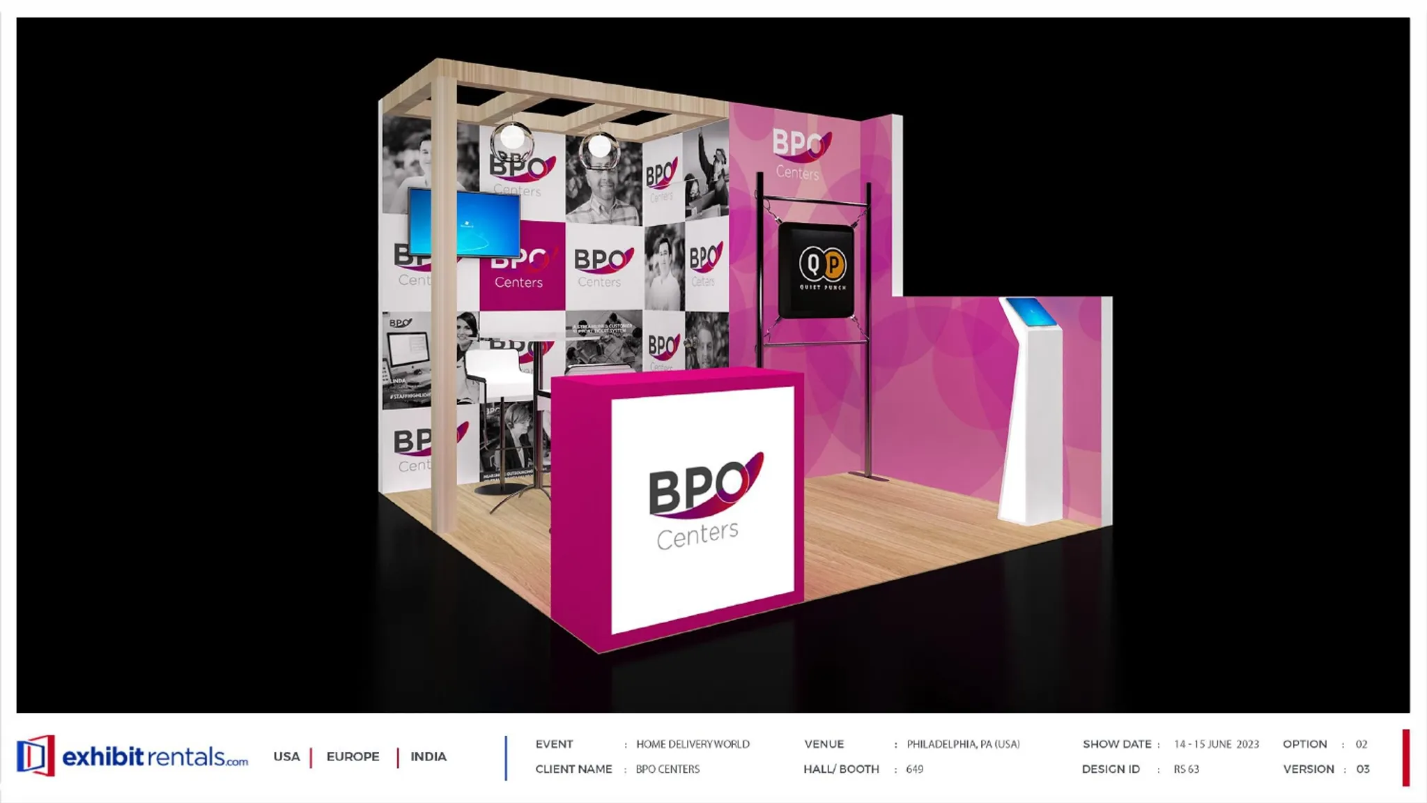 10x10 Inline booth design by Exhibit-Rentals